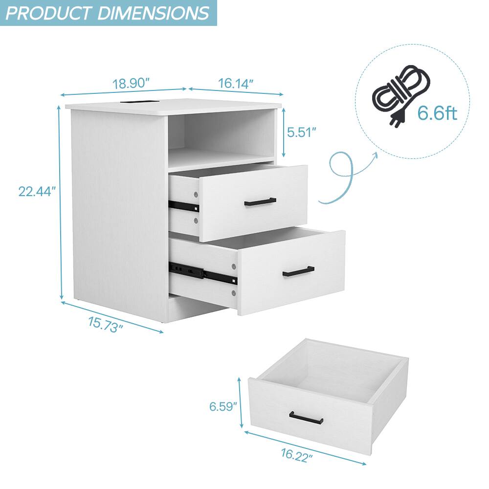 PRODUCT DIMENSIONS

- Width: 18.90"
- Depth: 16.14"
- Height: 22.44"
- Drawer Height: 5.51"
- Drawer Width: 15.73"
- Drawer Depth: 6.59"
- Tray Width: 16.22"
- Cord Length: 6.6ft