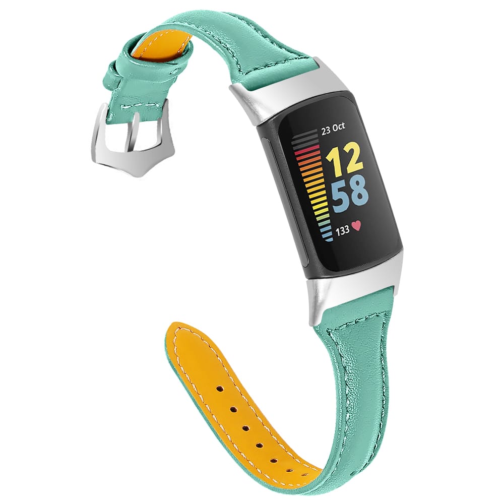 StrapsCo - Slim Everyday Genuine Leather Watch Band Strap For Fitbit Charge 6 - Teal price history on PriceWatchPro