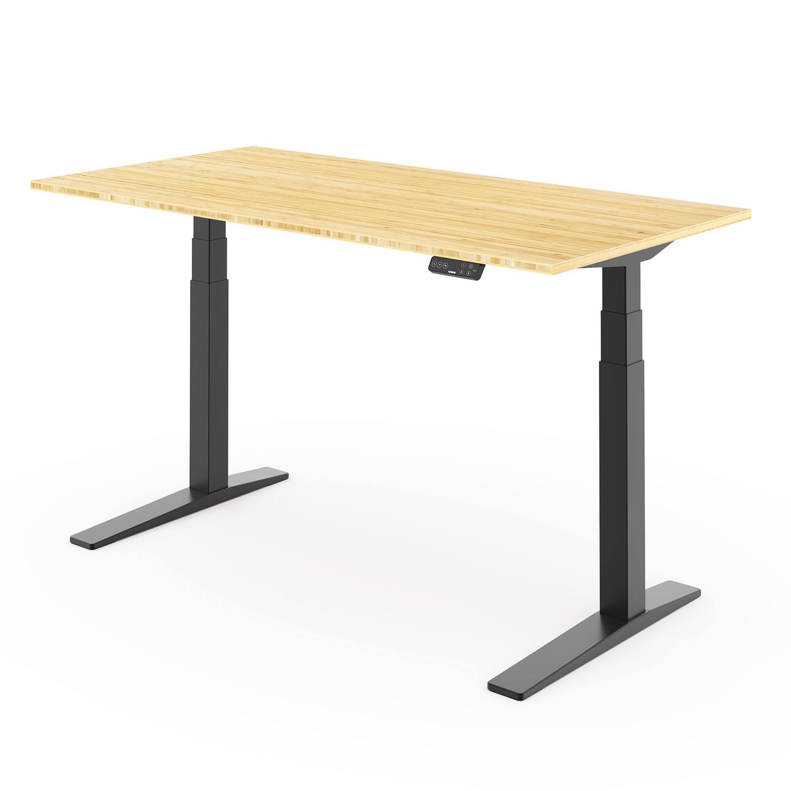 Angle. FlexiSpot - FlexiSpot E7Pro 60''W Electric Adjustable Standing Desk, Bamboo/Black - Bamboo.