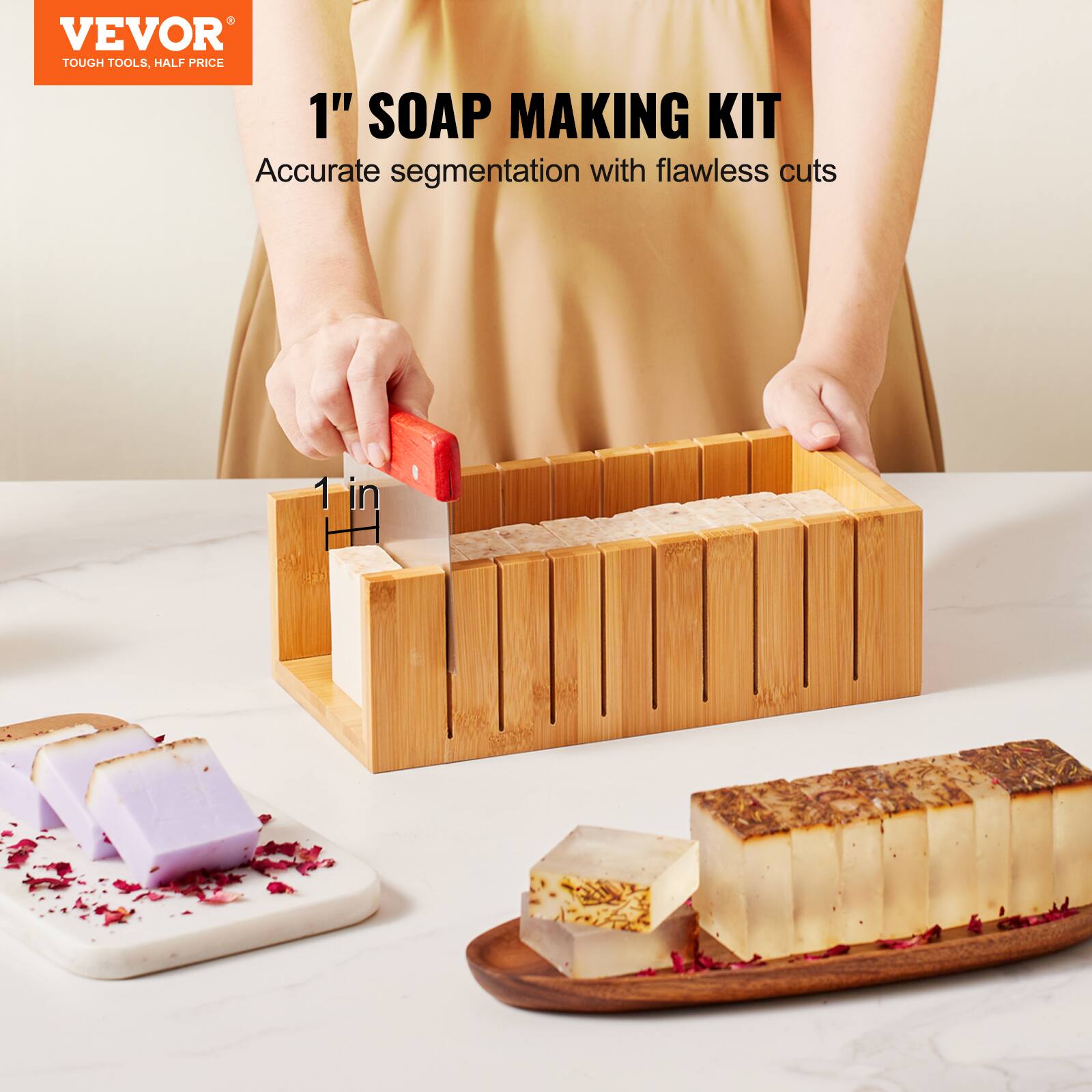 VEVOR TOUGH TOOLS, HALF PRICE

1" SOAP MAKING KIT

Accurate segmentation with flawless cuts