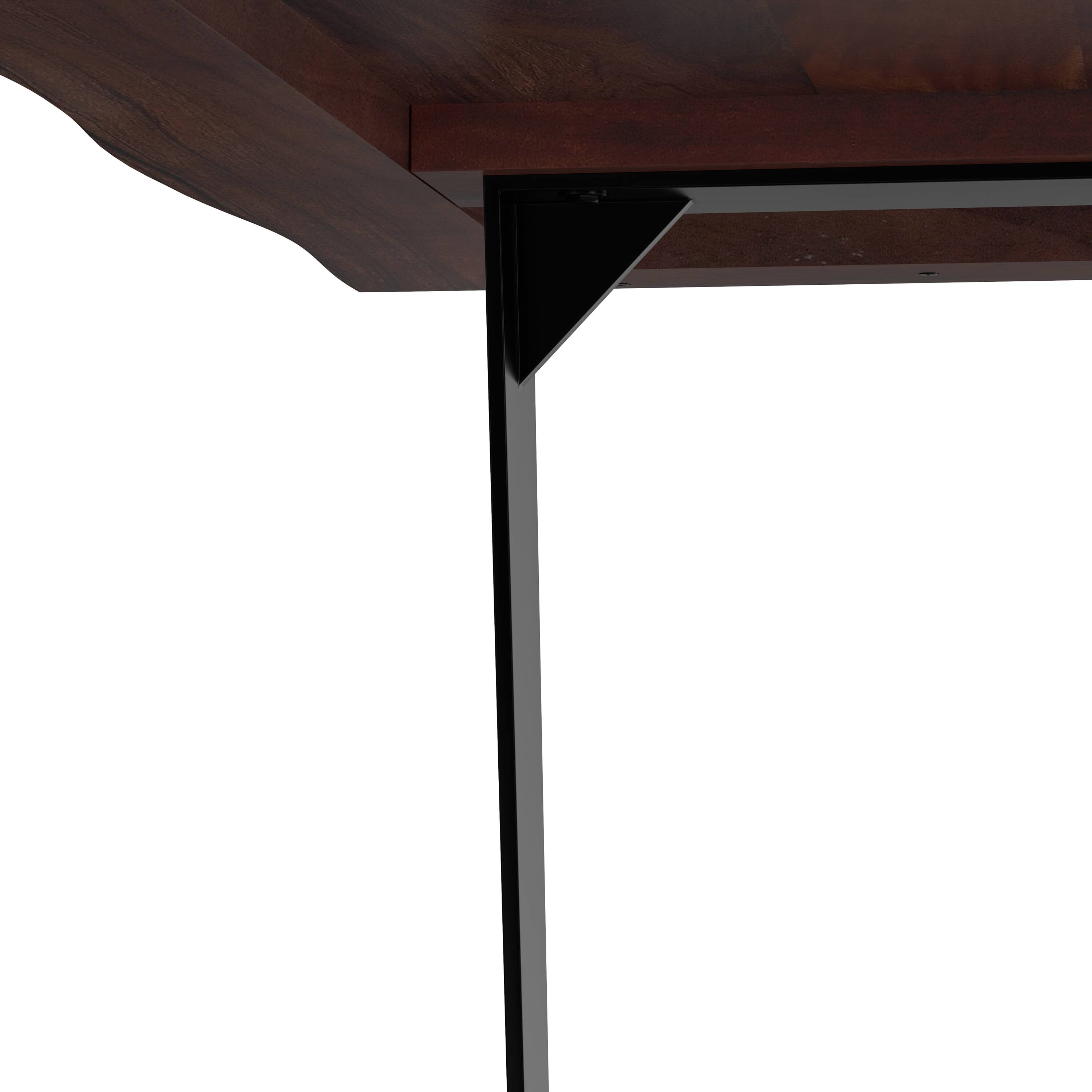 Alt View 7. Simpli Home - Delta 72 inch x 36 inch Rectangle Modern Industrial Dining Table in Dark Walnut - Dark Walnut.