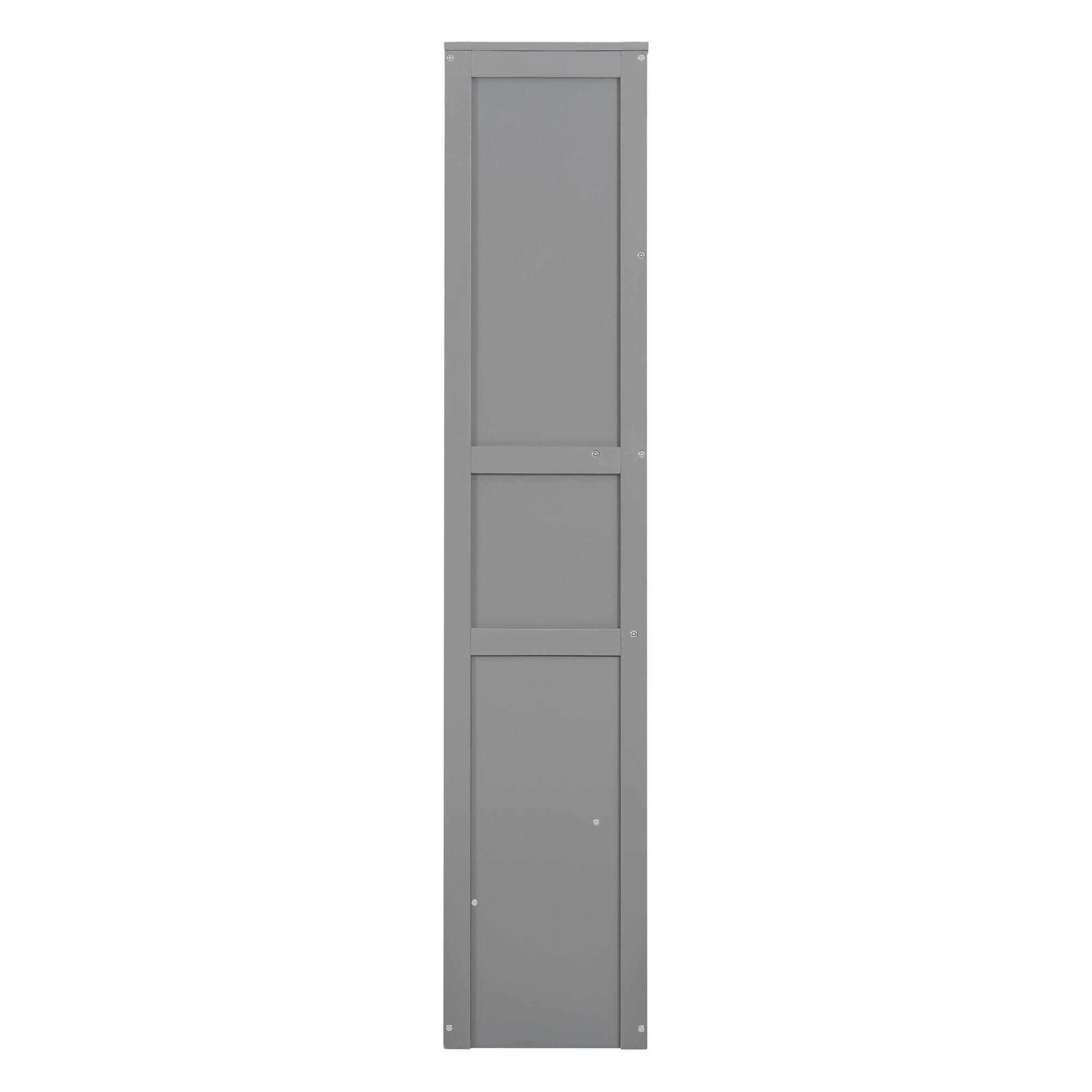 Alt View 7. Tiramisubest - Queen Size Gray Murphy Bed with Shelves, Solid Wood+MDF, Space-Saving - Gray.