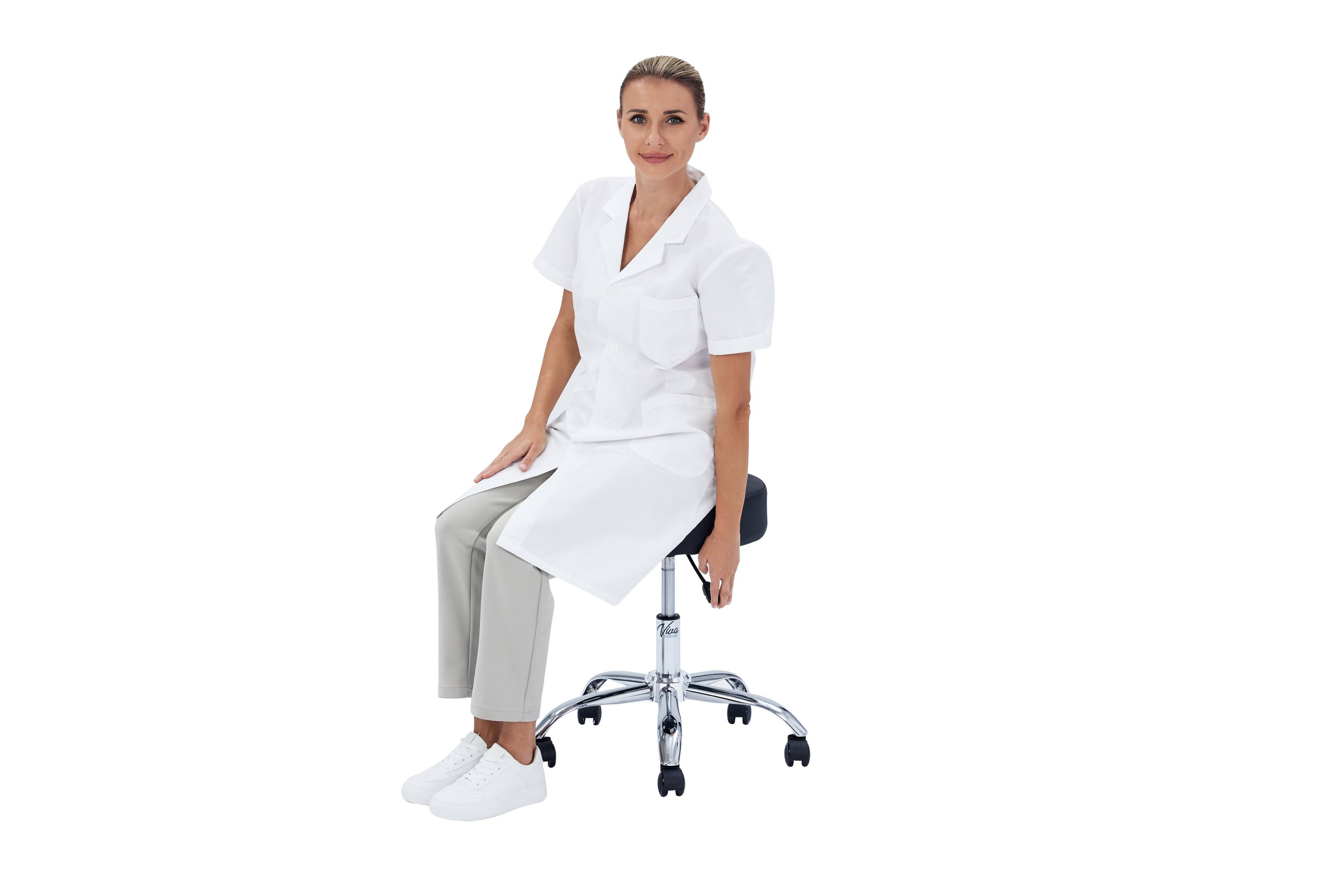 Alt View 4. Viva Comfort - Office Stool with Swivel Wheels, 250 lb Capacity, Pneumatic Height Adjustable - Black.