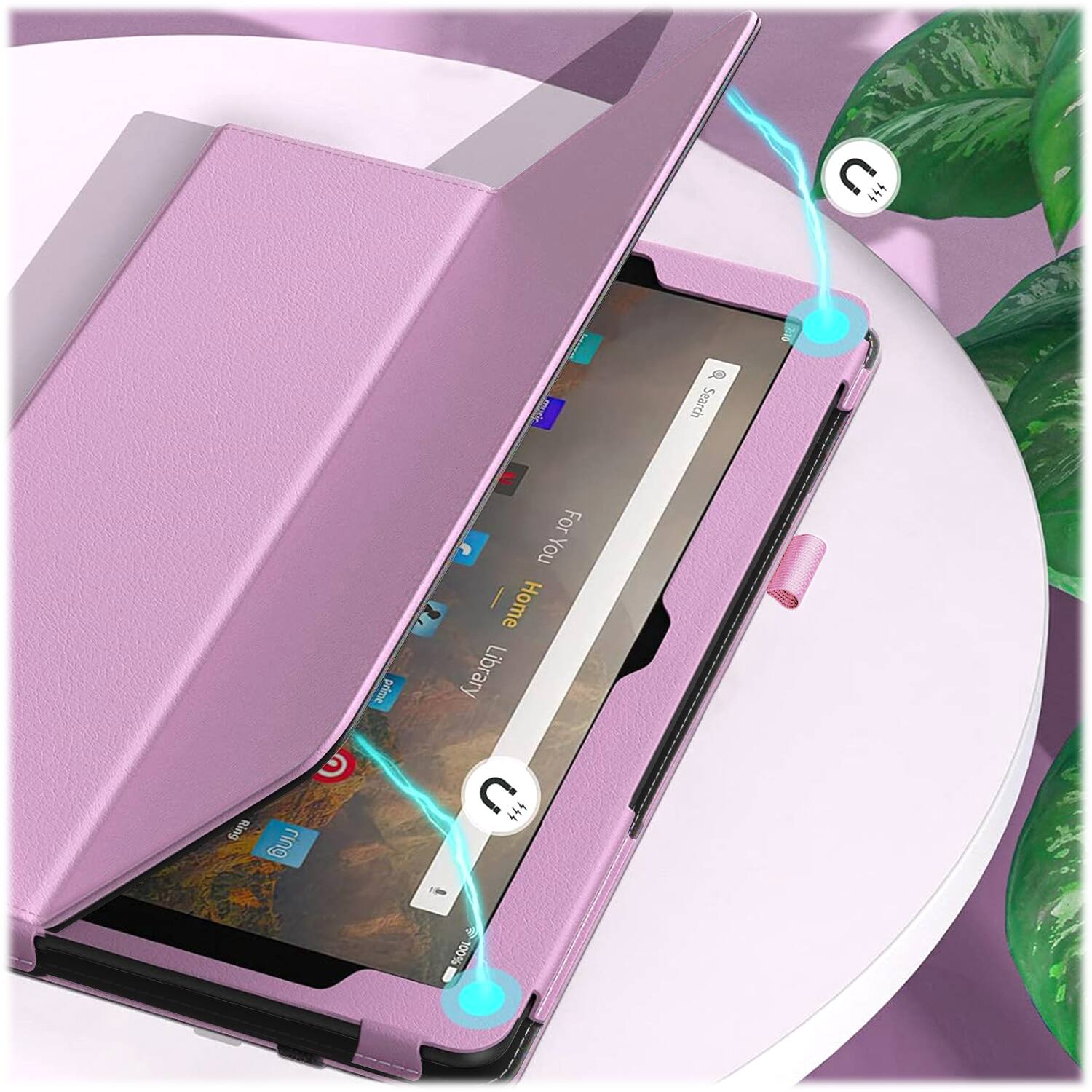 Alt View 17. SaharaCase - EliteFold Folio Case for Samsung Galaxy Tab A9+ - Pastel Pink.