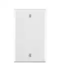Front. Leviton - 002-80714-00W 1-Gang Thermoplastic Nylon Blank Wallplate, Pack of 10 - White.