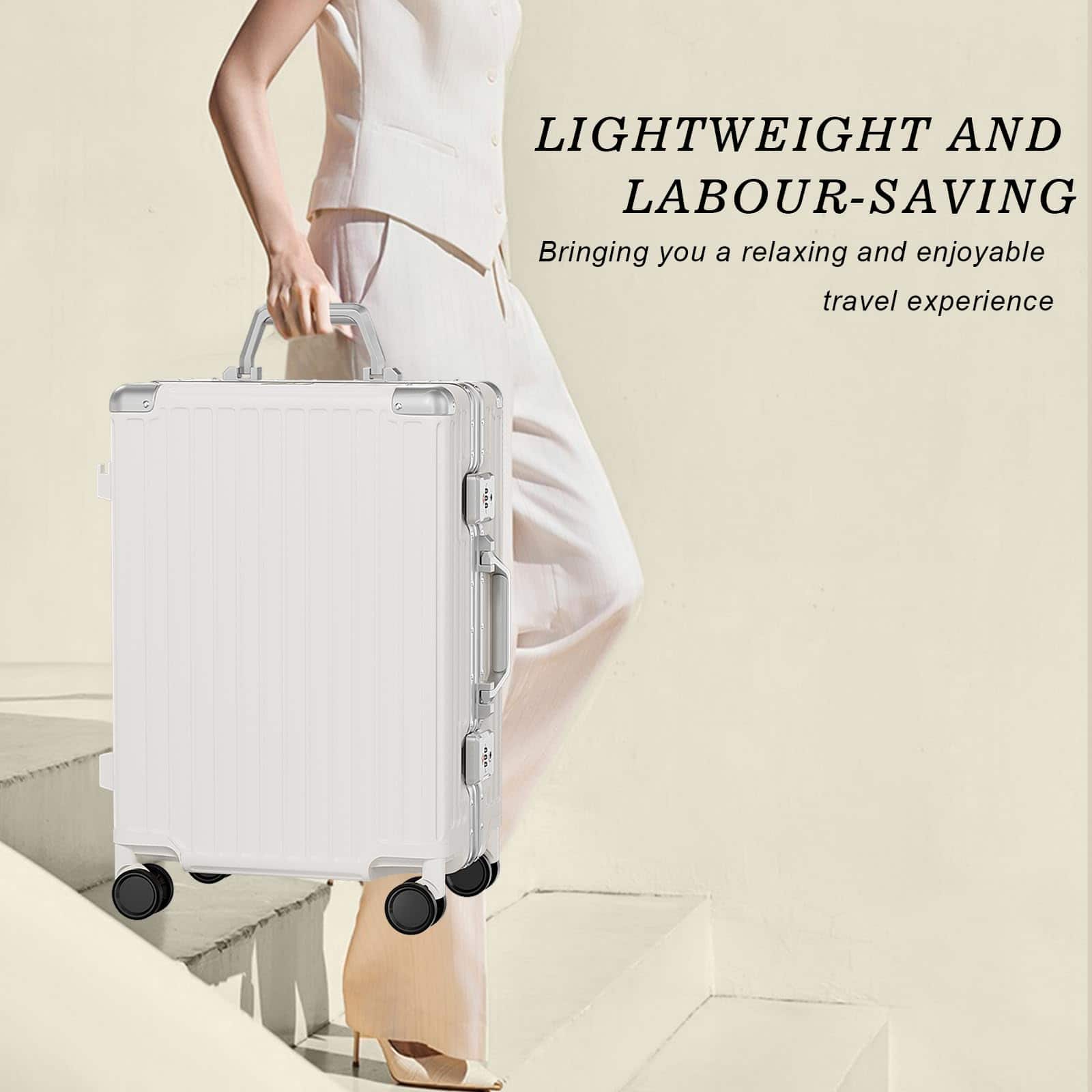 Brick Attic 24 Inch Luggage PC+ABS Aluminum Frame Zipperless