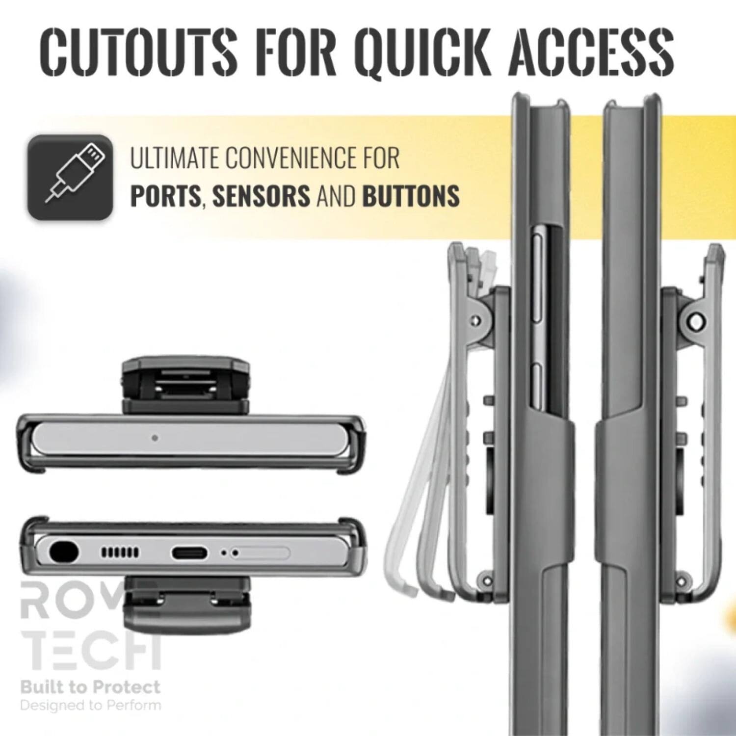 CUTOUTS FOR QUICK ACCESS

ULTIMATE CONVENIENCE FOR PORTS, SENSORS AND BUTTONS

ROV TECH
Built to Protect
Designed to Perform