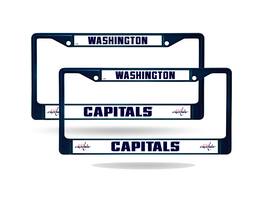 Rico Industries - Washington Capitals Blue Painted Chrome Metal License Plate Frame - Set of 2 Frames - Multi