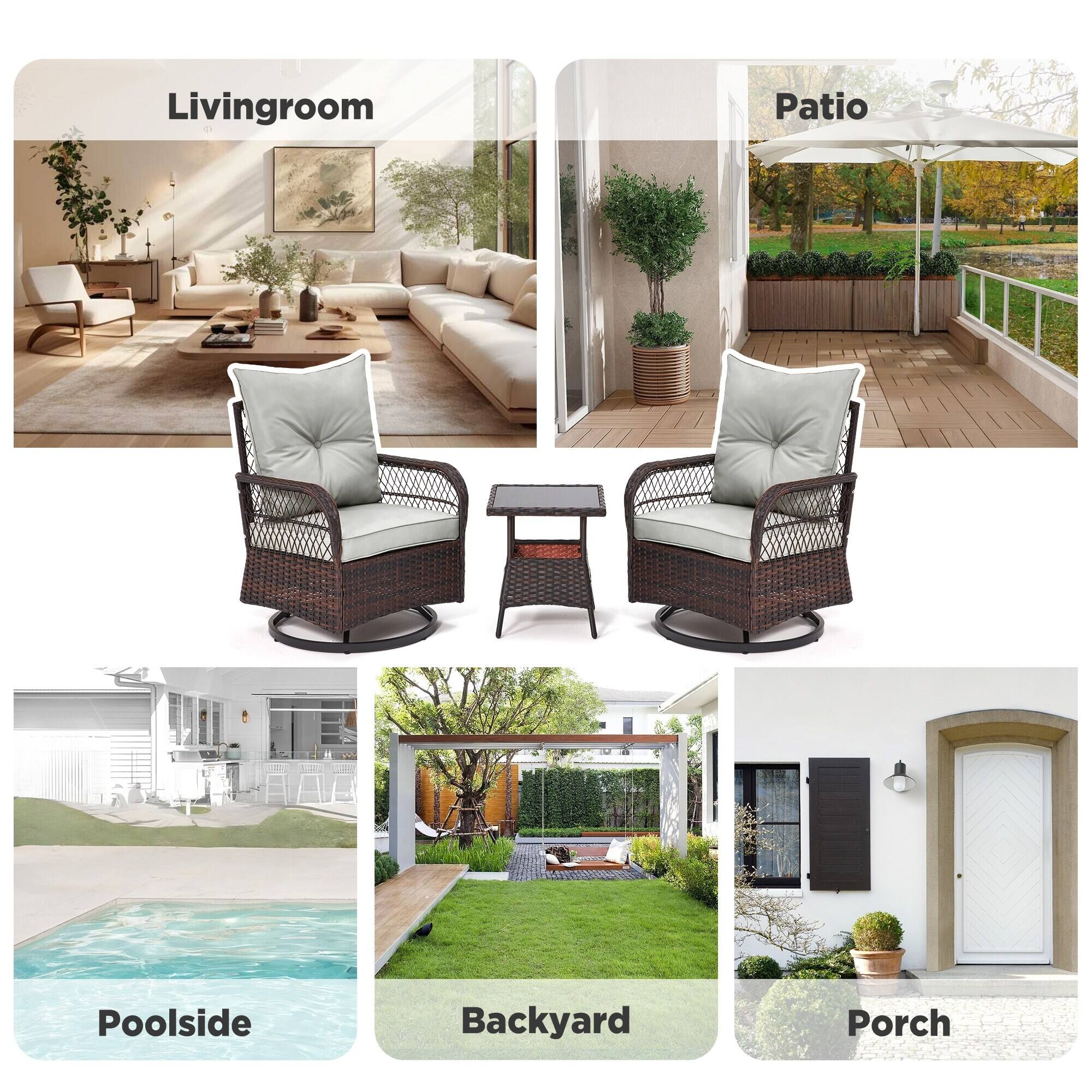 Livingroom  
Patio  
Poolside  
Backyard  
Porch