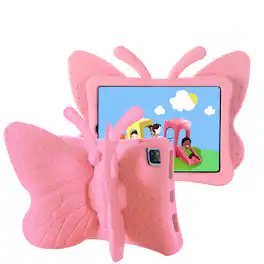 Dteck - For Apple iPad (A16) 11" 2025 /10th Gen 2022 Kid Case Butterfly Kickstand Light EVA Full Body Drop Protective Cover - Pink
