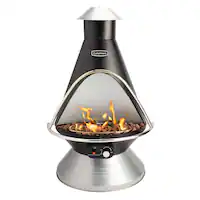 Cuisinart - Chimenea Propane Fire Pit - Black - Front_Zoom