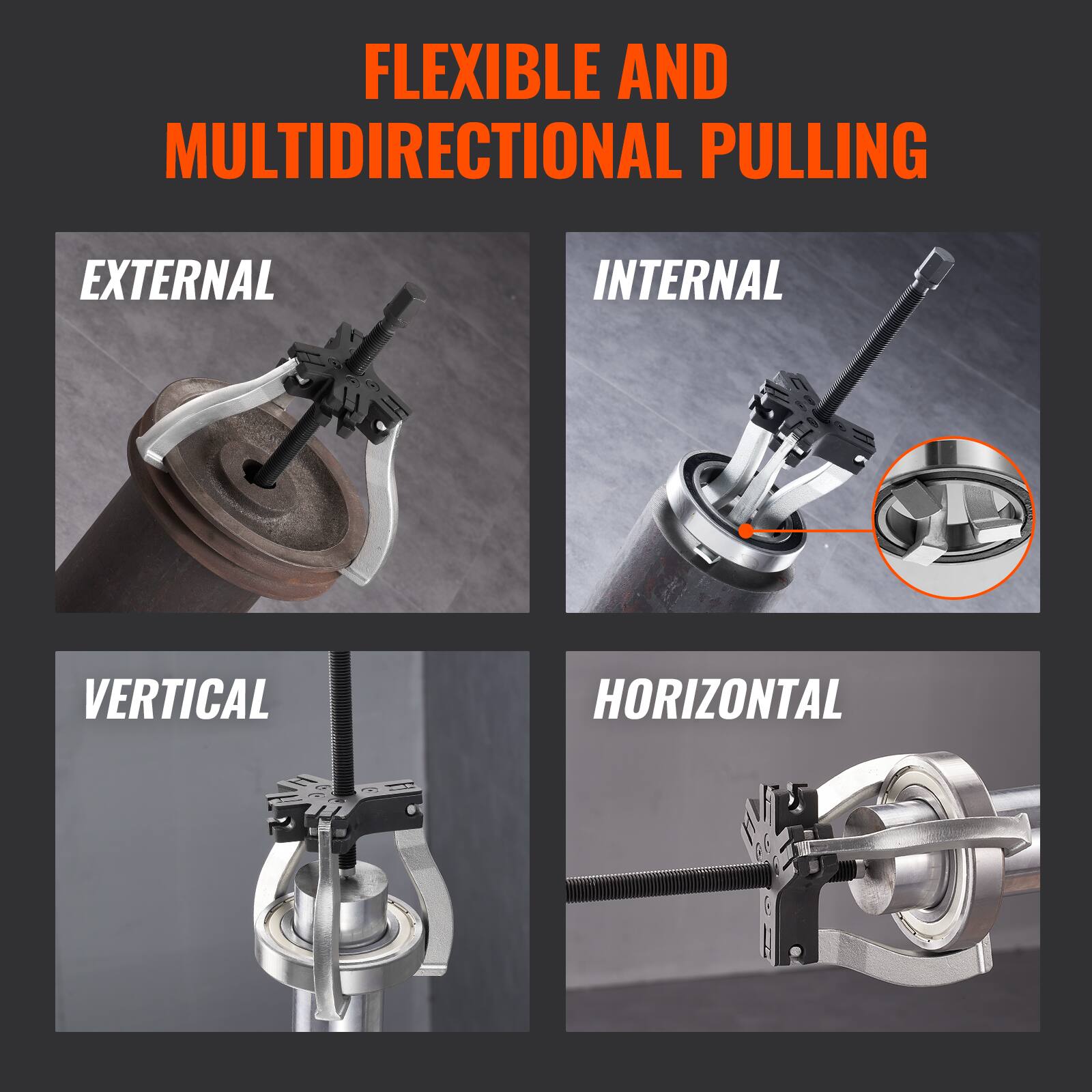 FLEXIBLE AND MULTIDIRECTIONAL PULLING

EXTERNAL

INTERNAL

VERTICAL

HORIZONTAL