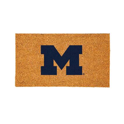 Front. Evergreen Enterprises - Michigan Wolverines 28" x 16" Logo Turf Mat - Multicolor.