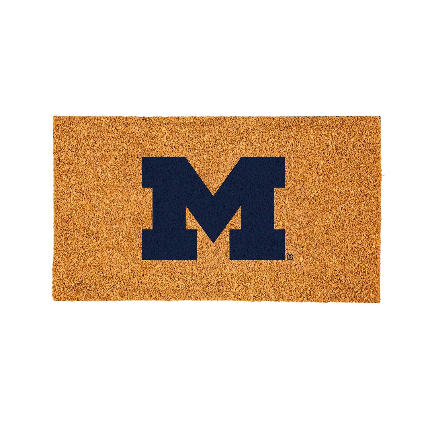 Front. Evergreen Enterprises - Michigan Wolverines 28" x 16" Logo Turf Mat - Multicolor.