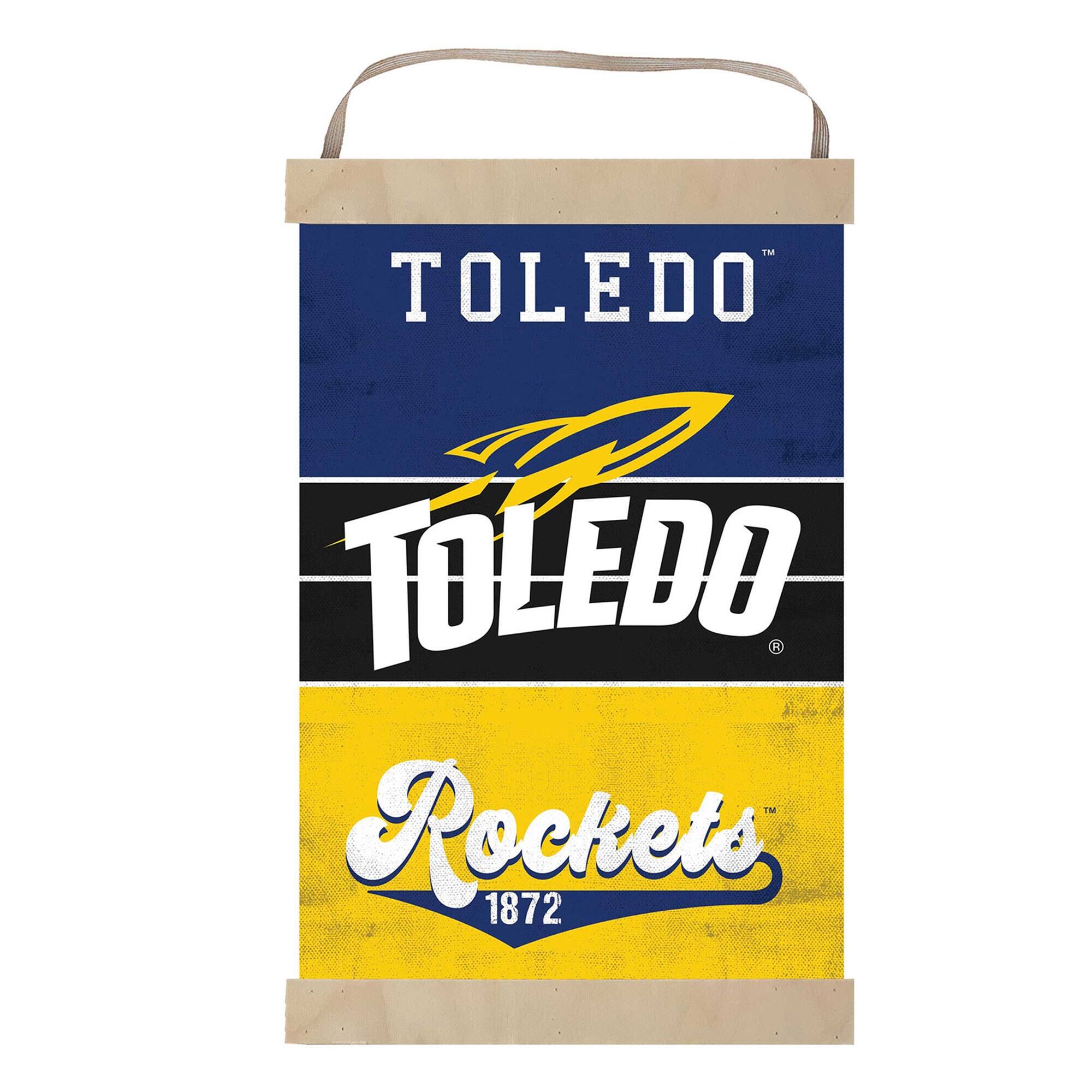Jardine - Toledo Rockets Reversible Retro Logo Banner Sign - Blue