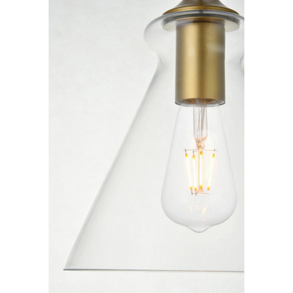 Back. Living District - Destry 1 Light Brass Pendant With Clear Glass - Brass And Clear.