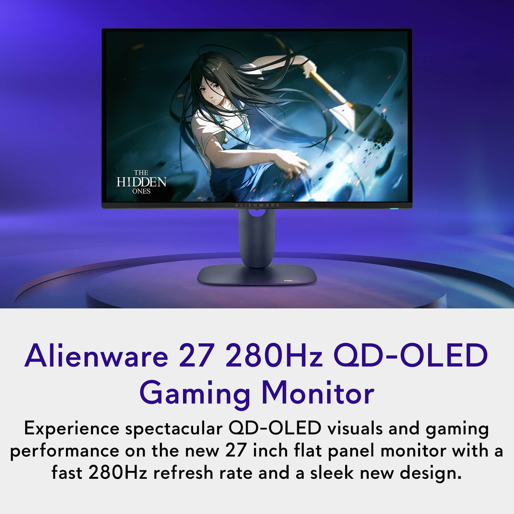 Alienware 27 280Hz QD-OLED Gaming Monitor
Experience spectacular QD-OLED visuals and gaming performance on the new 27 inch flat panel monitor with a fast 280Hz refresh rate and a sleek new design.