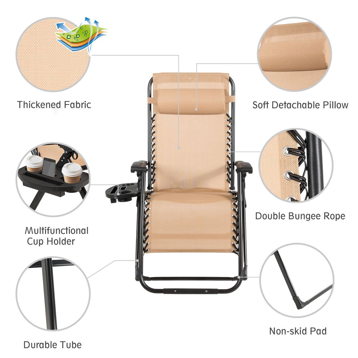 Thickened Fabric, Soft Detachable Pillow, Multifunctional Cup Holder, Double Bungee Rope, Durable Tube, Non-skid Pad