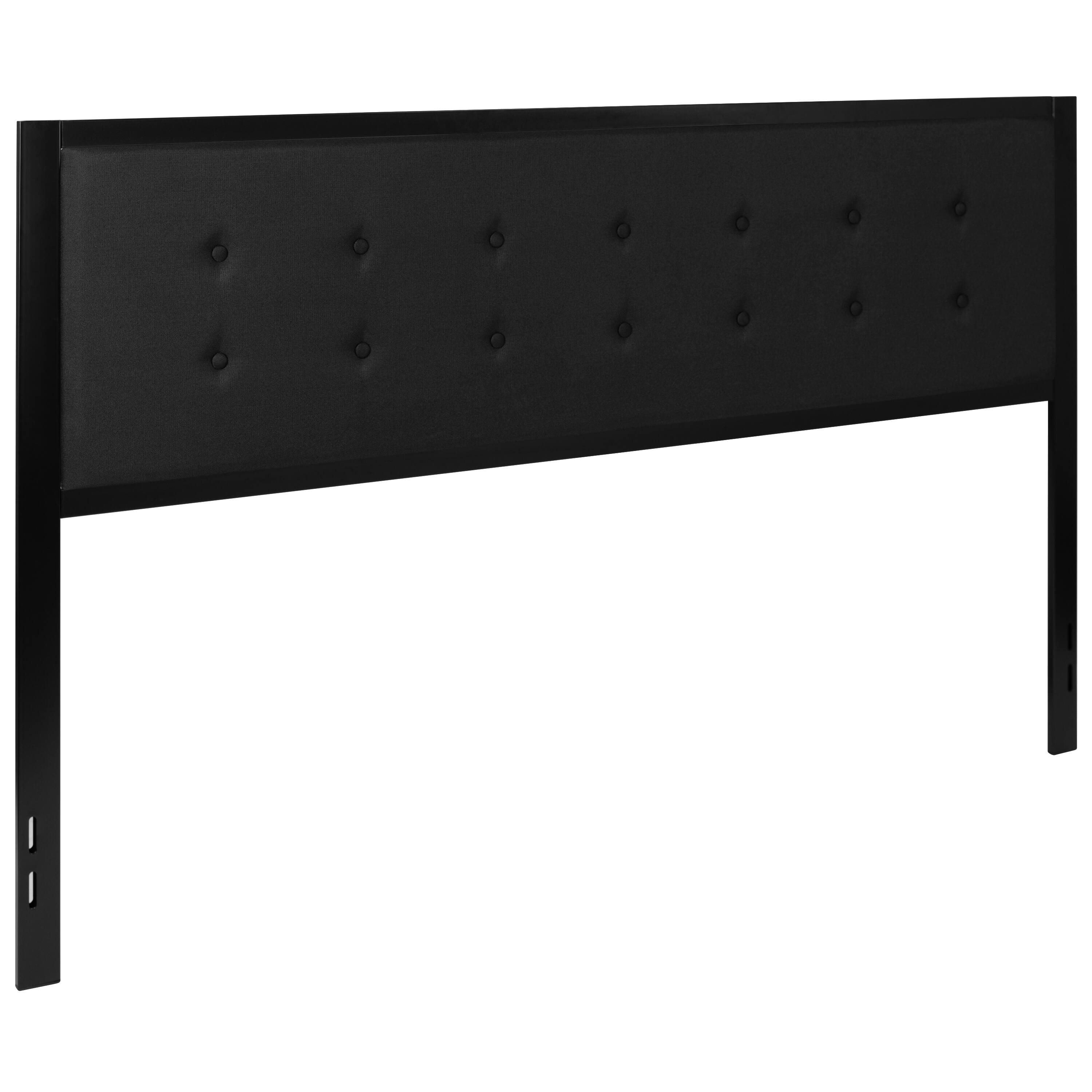 Alt View 1. Emma + Oliver - Upholstered Metal Panel Tufted Headboard - Modern Headboard - Black.