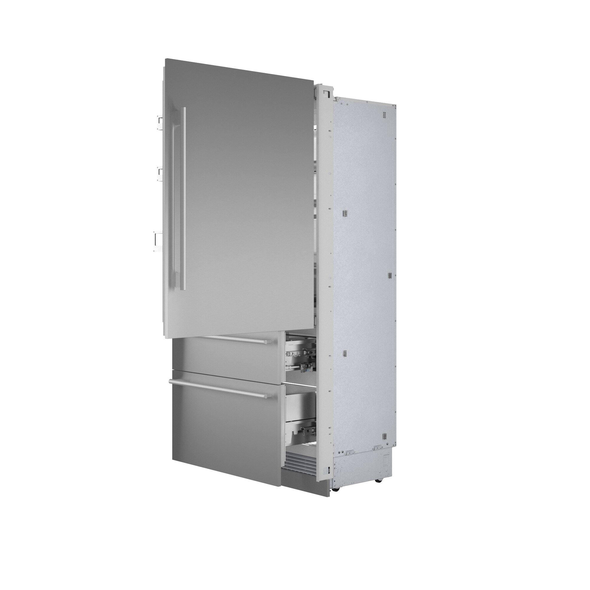 Alt View 2. Thermador - Freedom Collection 18.8 Cu. Ft. Bottom Freezer Built-in Smart Refrigerator with Masterpiece Series Handles - Stainless Steel.