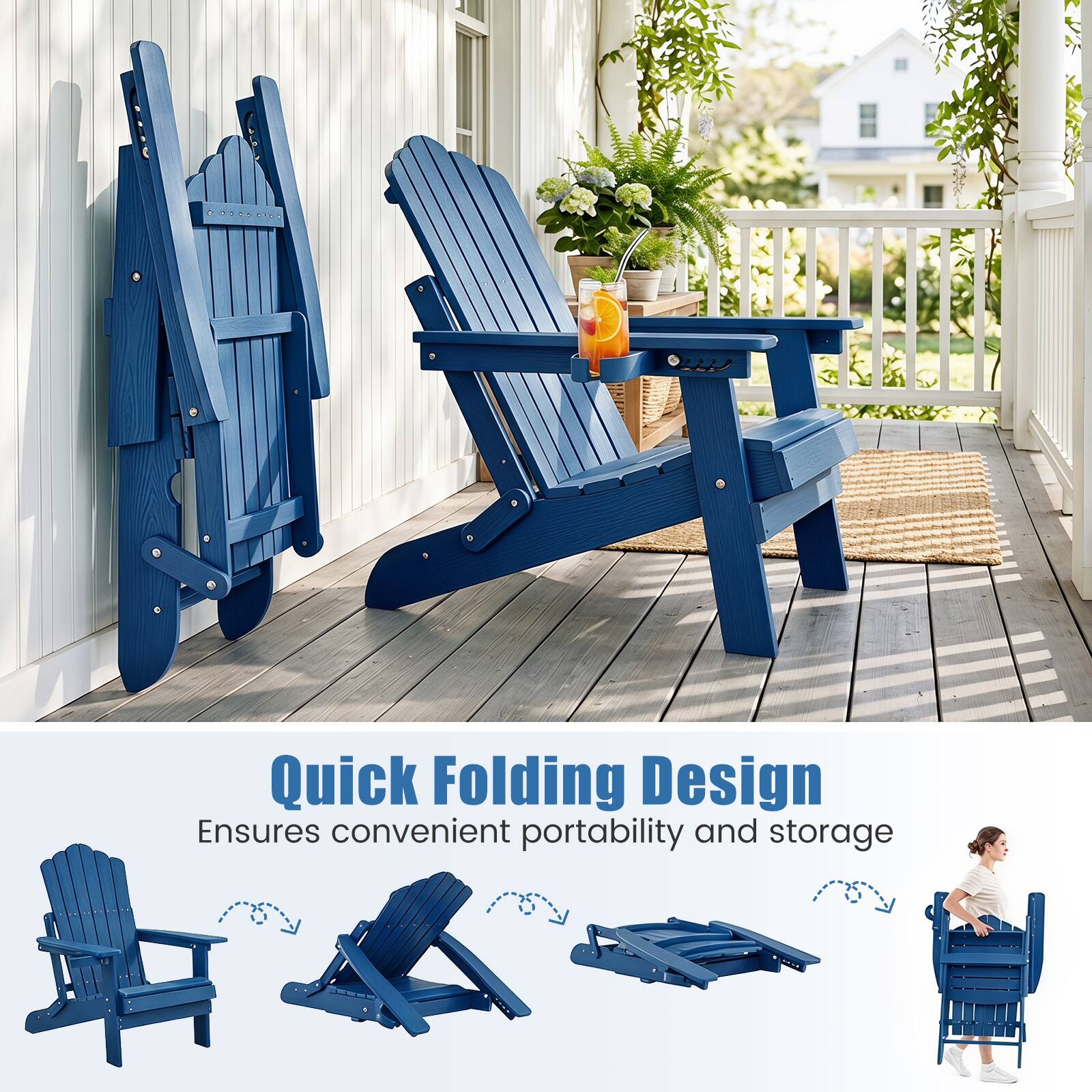 Quick Folding Design Ensures convenient portability and storage