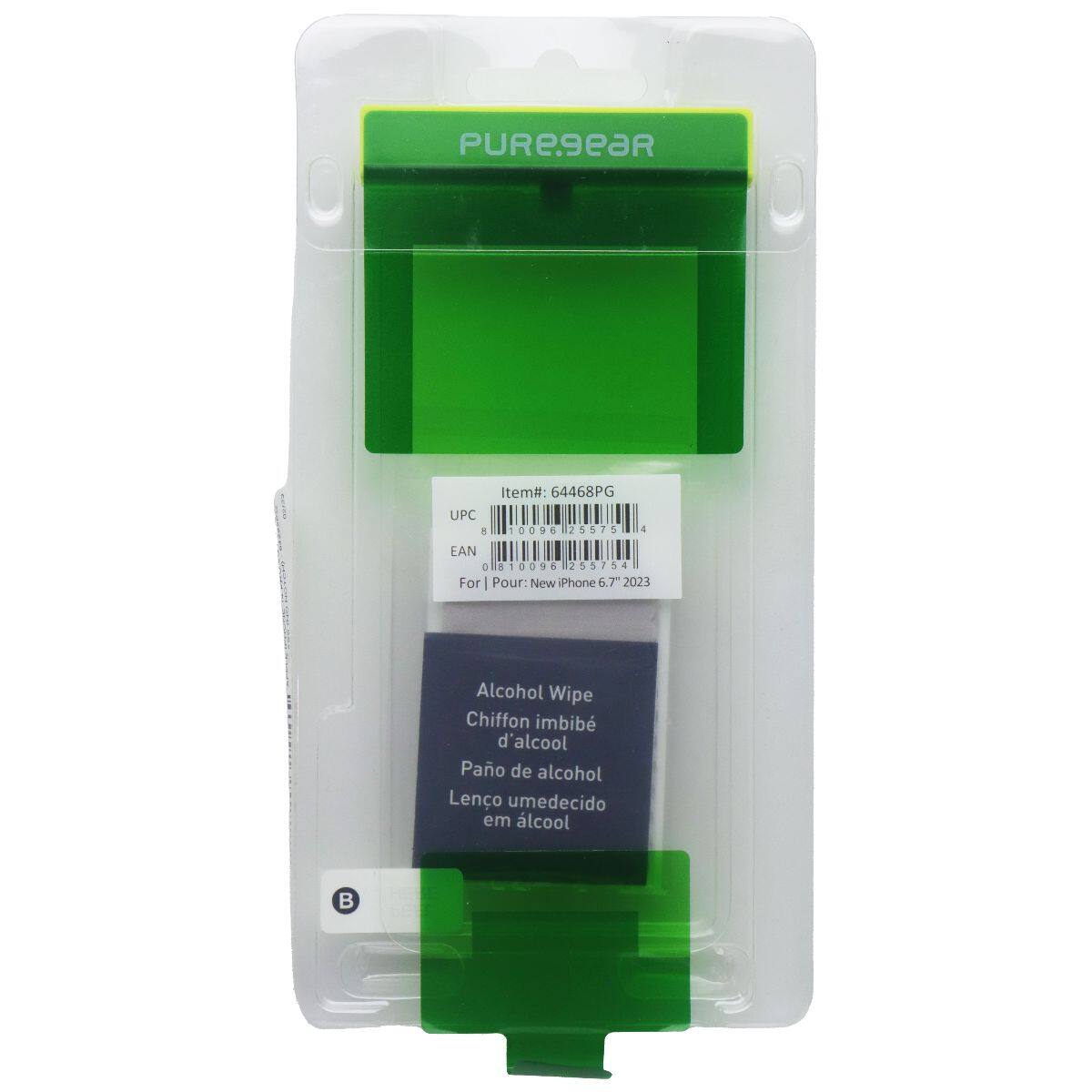PUREgeaR  
UPC 2  
Item#: 64468PG  
10090 25575 4  
EAN 0 810096 255754  
For Pour: New Phone 5.720 2023  
Alcohol Wipe  
Chiffon imbibé d'alcool  
Pano de alcohol  
Lenço umedecido em álcool
