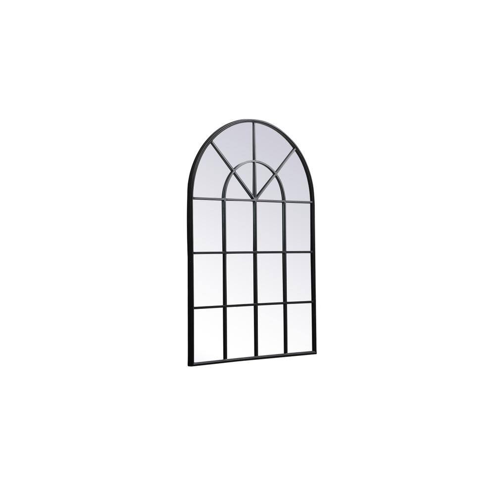 Angle. Elegant Decor - Metal windowpane mirror 36 inch x 53 inch in Black - Black.