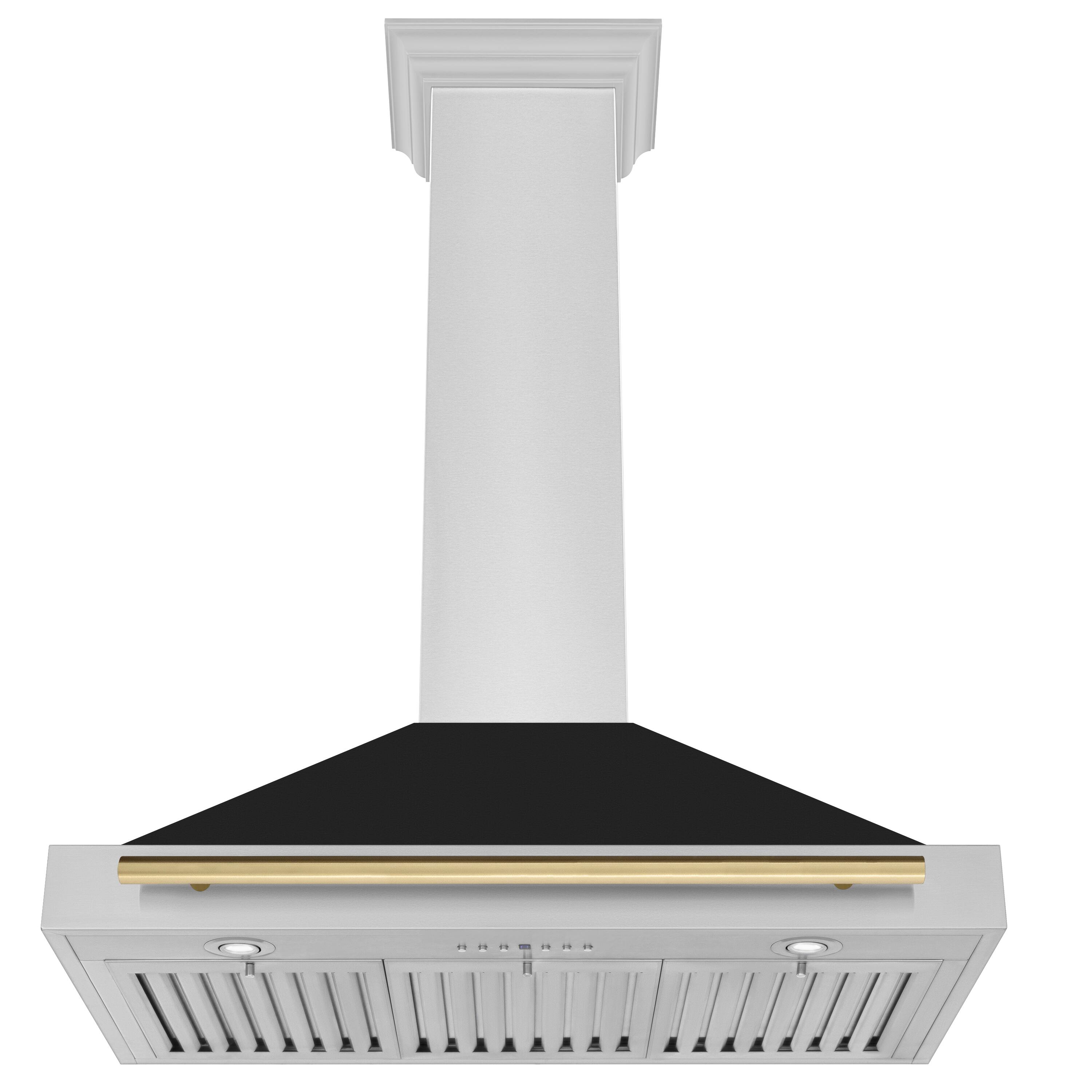 Alt View 11. ZLINE - 36 in. Autograph Edition Convertible Stainless Steel Range Hood with Black Matte Shell and Champagne Bronze Handle - Matte black.