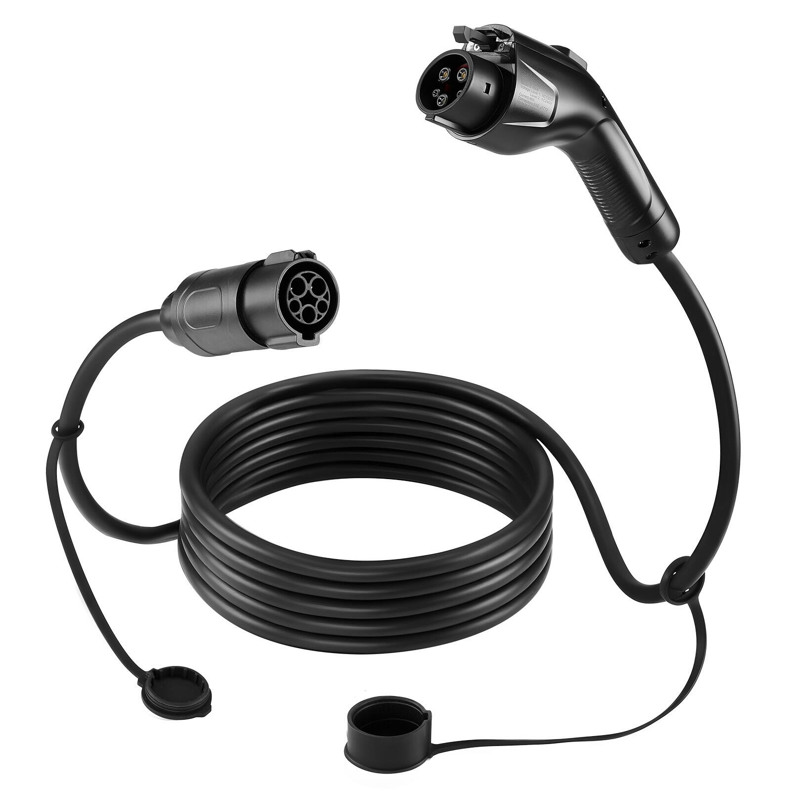 Alt View 5. VEVOR - EV Charger Extension Cable, 32Amp 21 ft J1772 Extension Cord Compatible with 120V-240V SAE J1772 Electric Vehicle - Black.