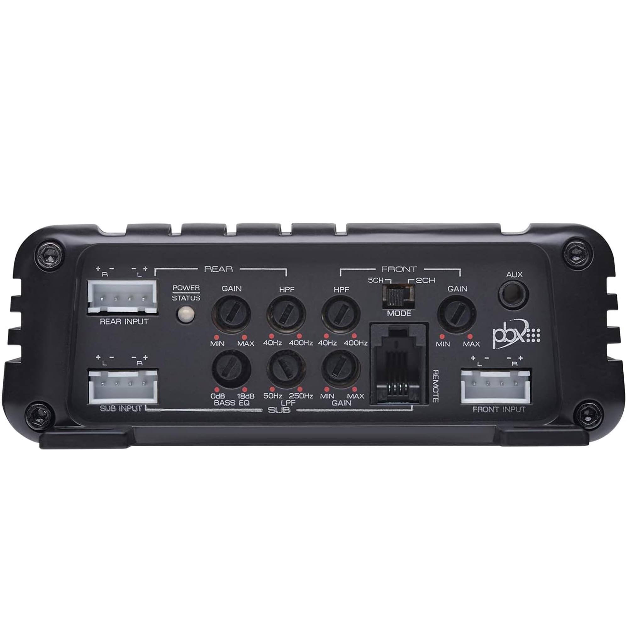 + + A L REAR INPUT + + I SUB INPUT REAR FRONT AUX SCH- RCH POWER GAIN HPF HPF GAIN STATUS MODE MIN MAX 40Hz 400Hz 40Hz 400Hz MIN MAX pbx: + L . Odil 18dB 50Hz 250Hz MIN MAX HEMOTE BASS EQ LPF GAIN BUE FRONT INPUT