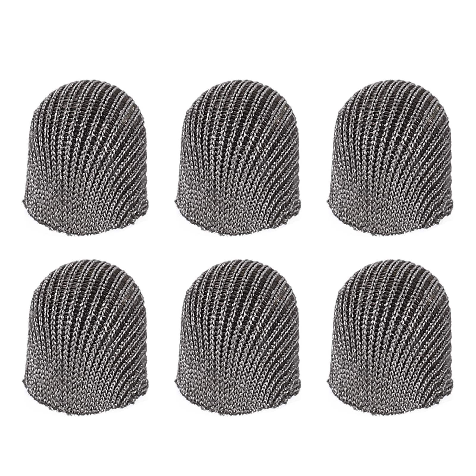 Unique Bargains - 6pcs 6mm Mesh Fiber Replacement Tips for Capacitive Stylus Pen for Tablets Phones - Gray
