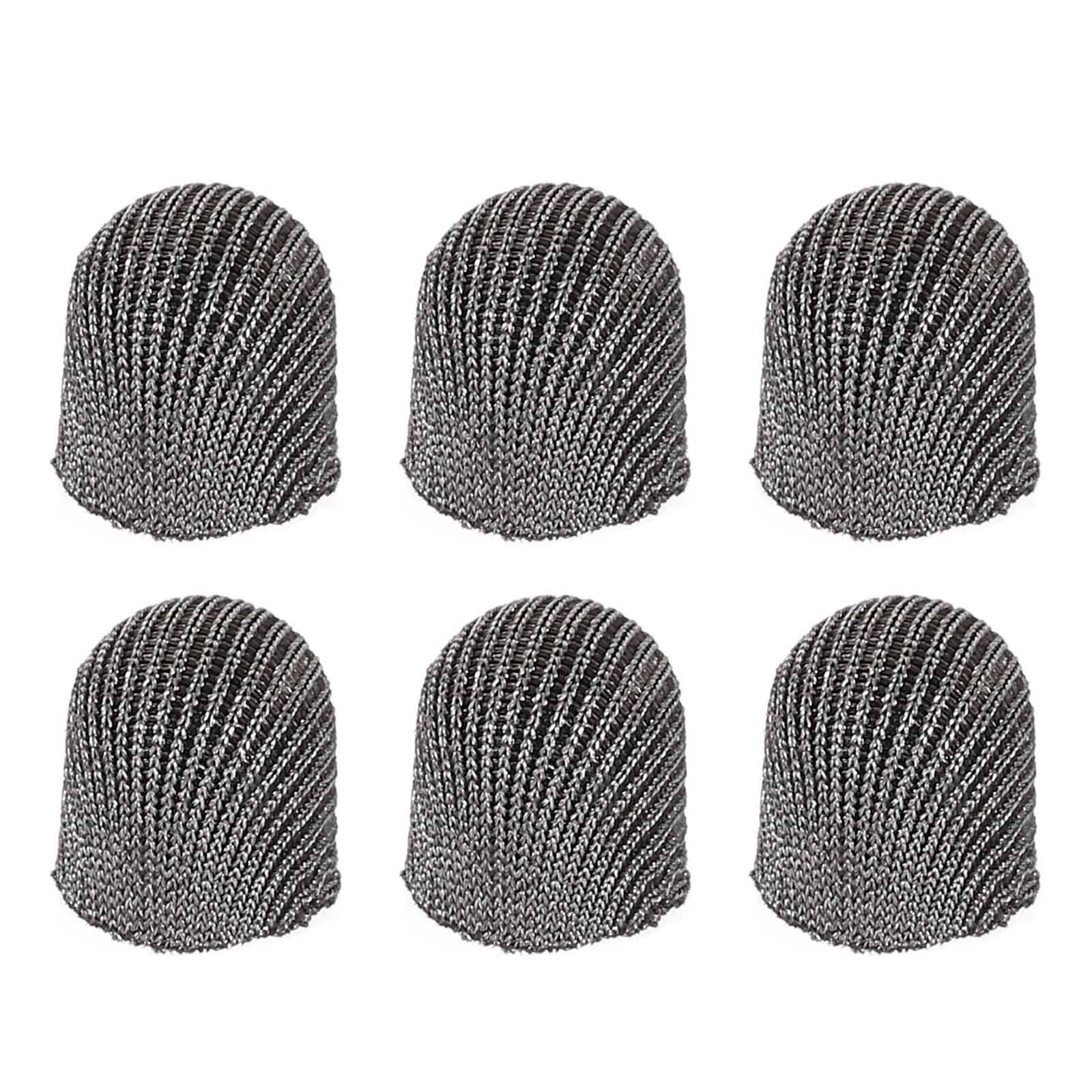 Front. Unique Bargains - 6pcs 6mm Mesh Fiber Replacement Tips for Capacitive Stylus Pen for Tablets Phones - Gray.