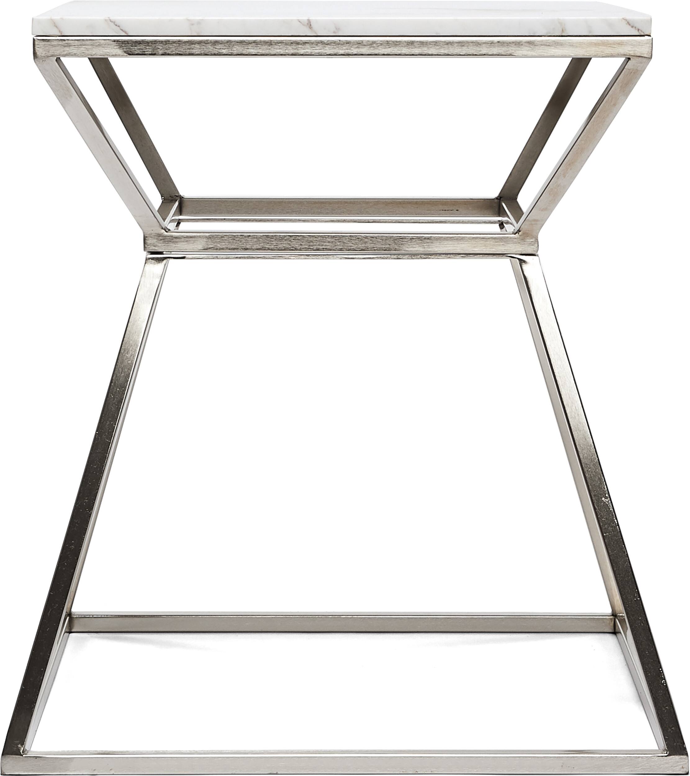 Left. Adore Decor - Audrey Tall Marble Side Table - Silver.