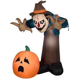 Gemmy - 7.5 ft. LED Prelit Animated Airblown Haunted Scarecrow Inflatable - Multicolored