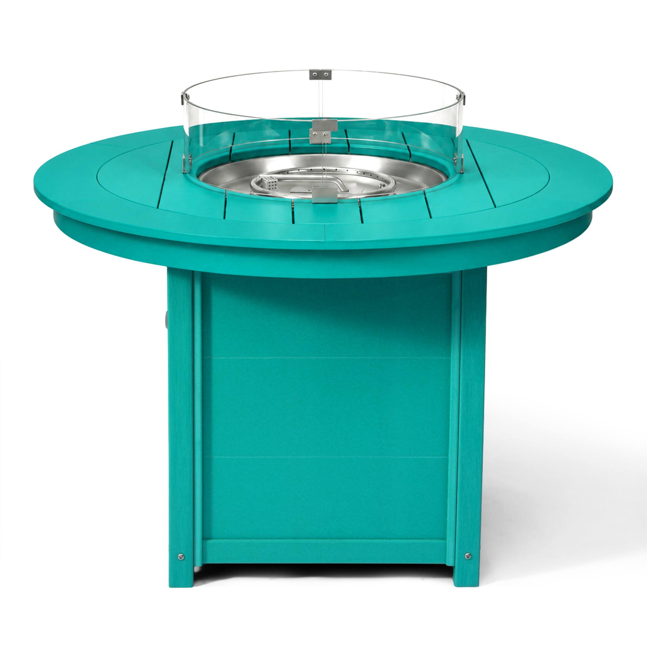 Alt View 1. WestinTrends - WestinTrends Helios 47" Modern Outdoor Patio Propane Gas Round Fire Pit Table - Turquoise.