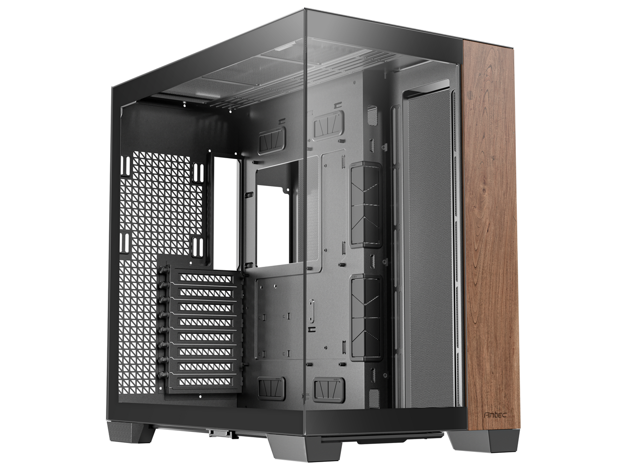 Antec - C8 Wood, Dual-chamber, Type-C, 360mm Radiator, Seamless TG Panels, RTX 40 compatible Full-Tower Case - Wood