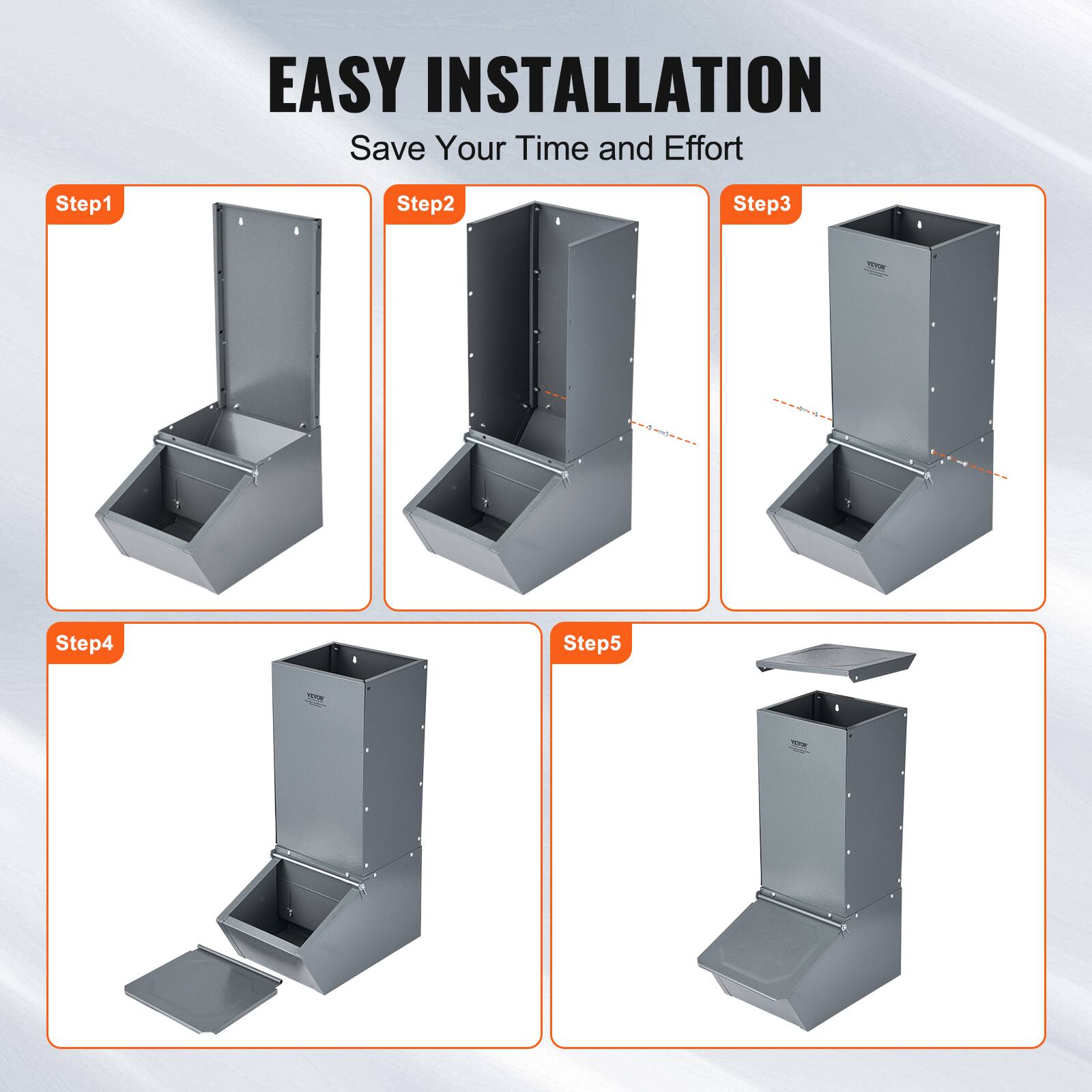 EASY INSTALLATION  
Save Your Time and Effort  

Step1  
Step2  
Step3  
Step4  
Step5