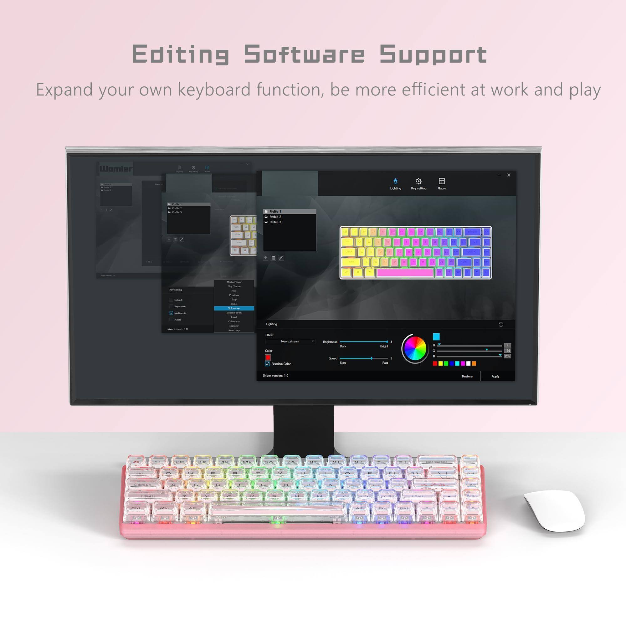 Editing Software Support

Expand your own keyboard function, be more efficient at work and play