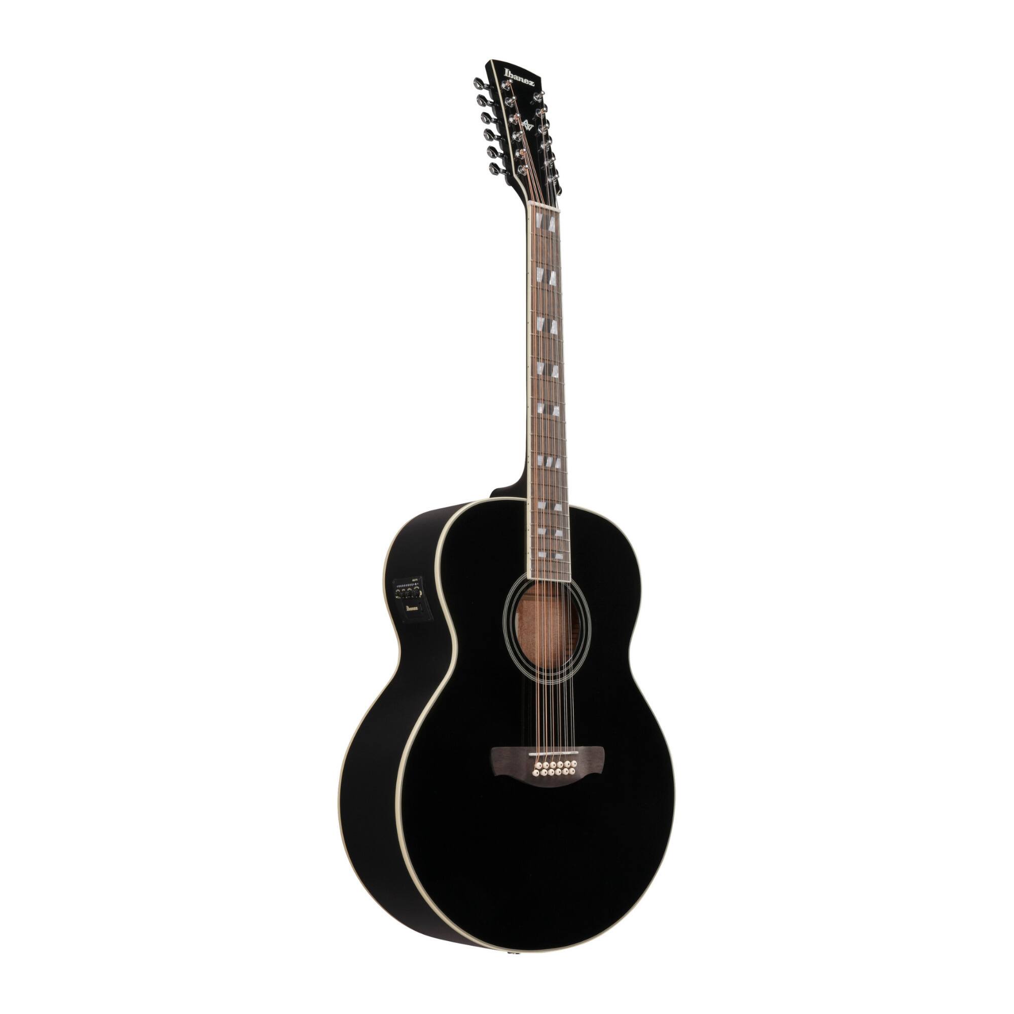 Back. Ibanez - Ibanez AJ7012M1E Black High Gloss Acoustic Electric Guitar.