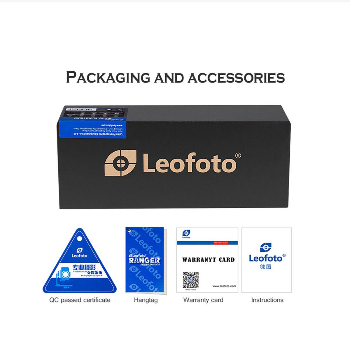PACKAGING AND ACCESSORIES

CAVB
PN Co., Equipment Photographic 
R Leofoto
OLeofoto ofoto Leofoto ThanartyCard Leofoto Oleofoto' RANGER WARRANYT CARD Leofoto SERIESTRIPOOS Photography   Leofot foto www.leofoto.com NIN re/fat QC passed certificate Hangtag Warranty card Instructions