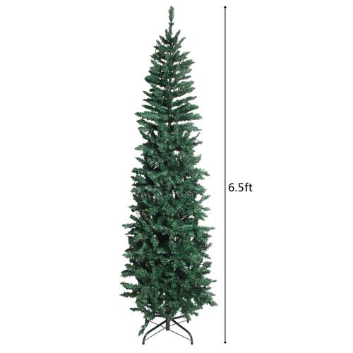 Alt View 1. Winado - 6.5 FT Pre-lit Artificial Pencil Christmas Tree with 250 LED Lights,719 Branch Tips, for Holiday Decoration - Green.