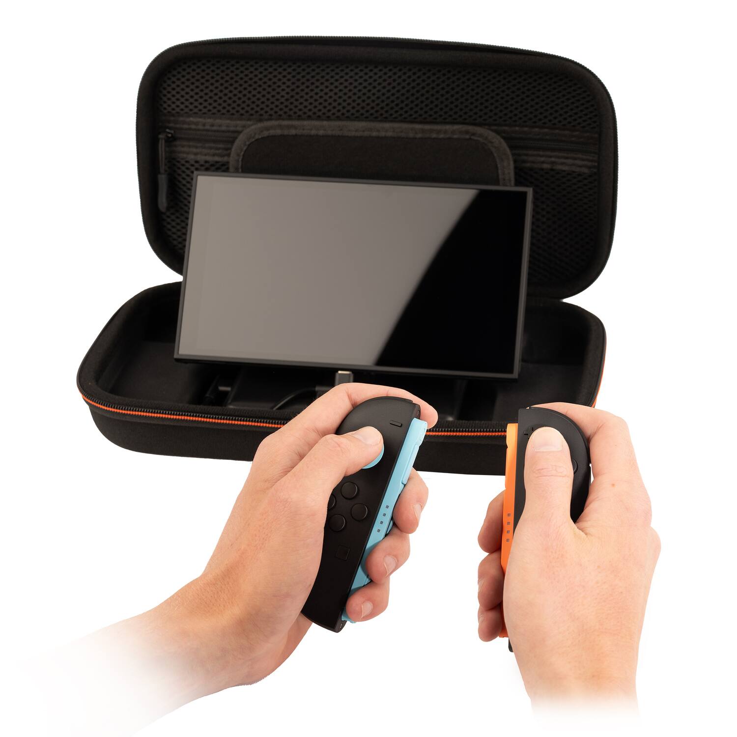 Back. Nacon - Pouch Carry Case with Integrated 10000mAh Power Bank for Nintendo Switch 2/1/Lite/OLED - Black.