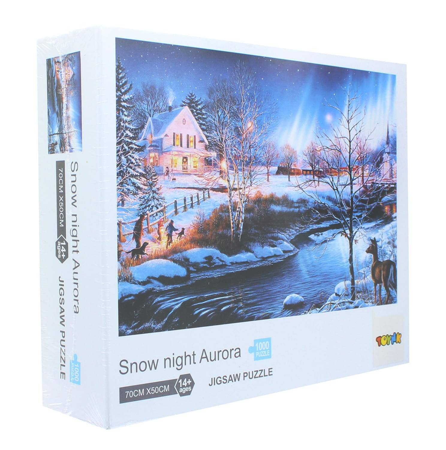 Snow night Aurora  
Jigsaw Puzzle  
1000 pieces  
70cm x 50cm  
Ages 14+