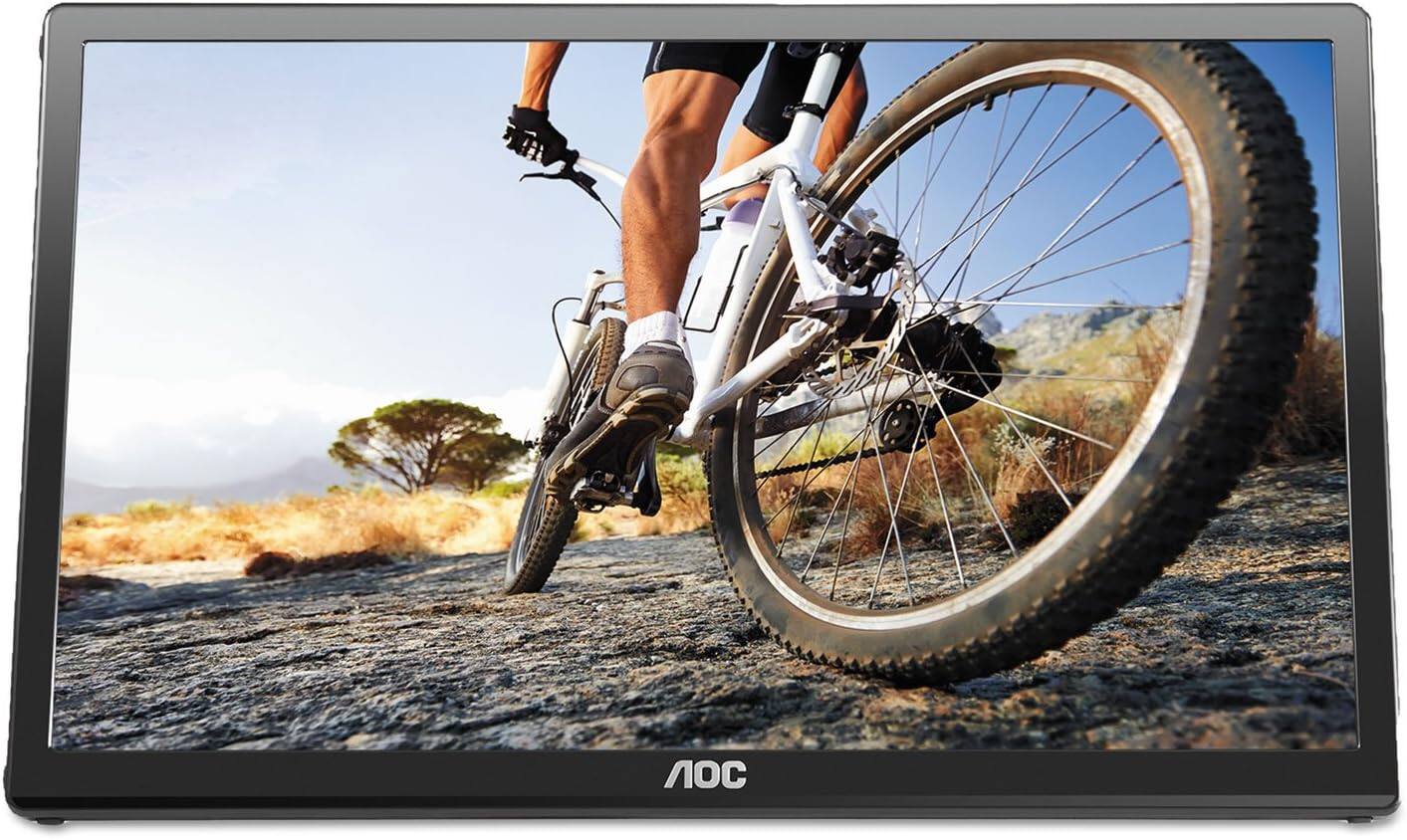 Angle. AOC - AOC e1659Fwu 16-Inch Ultra Slim Powered Portable Monitor - Black.