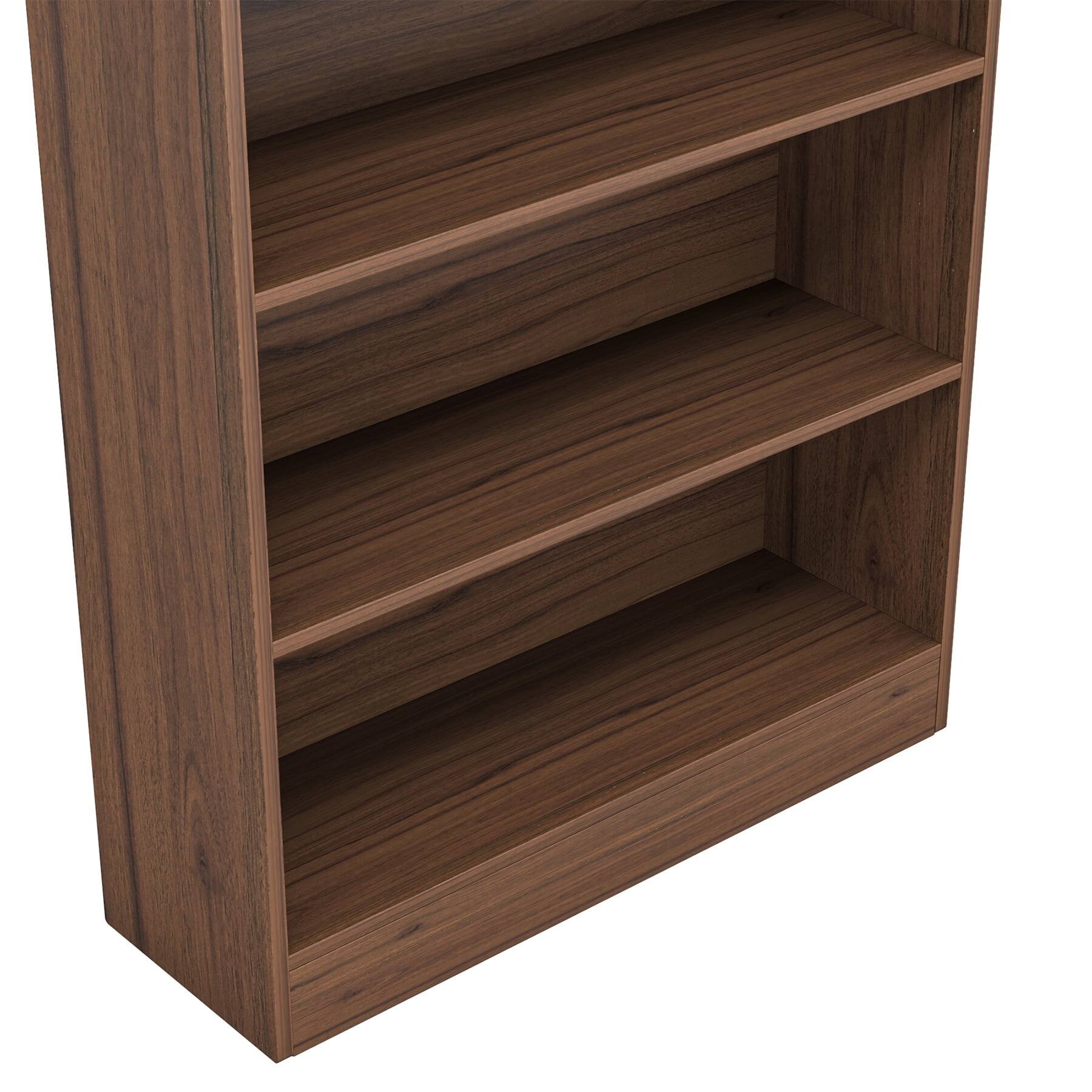 Back. Kadyn - Kadyn Bookshelf, Particleboard Construction, 132lbs Total Capacity, Easy to Clean - Brown.