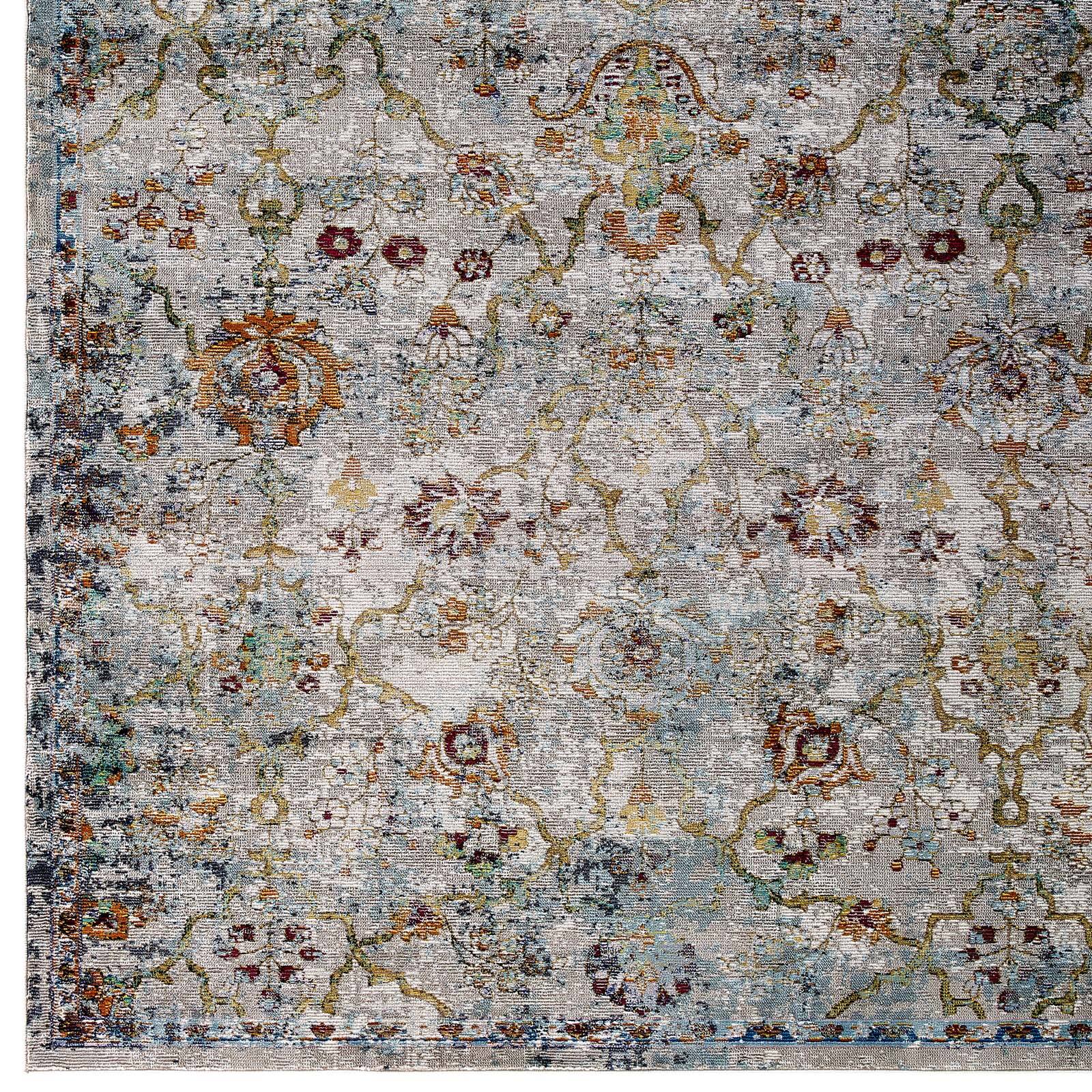 Alt View 2. Modway - Success Manuka Distressed Vintage Floral Lattice Area Rug - Multicolored.