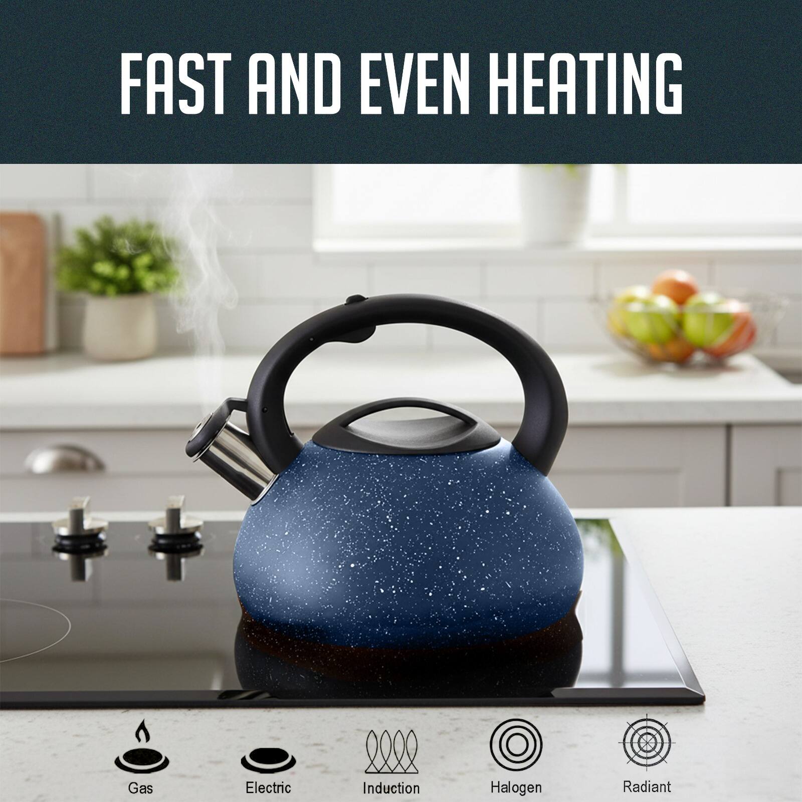 FAST AND EVEN HEATING

Gas  
Electric  
Induction  
Halogen  
Radiant