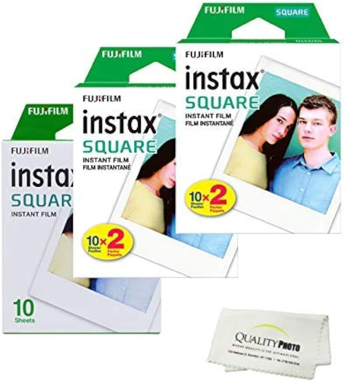 Instax Square Instant Film for use with The Fujifilm Instax Square Instant Camera Quality Photo Microfiber Cloth