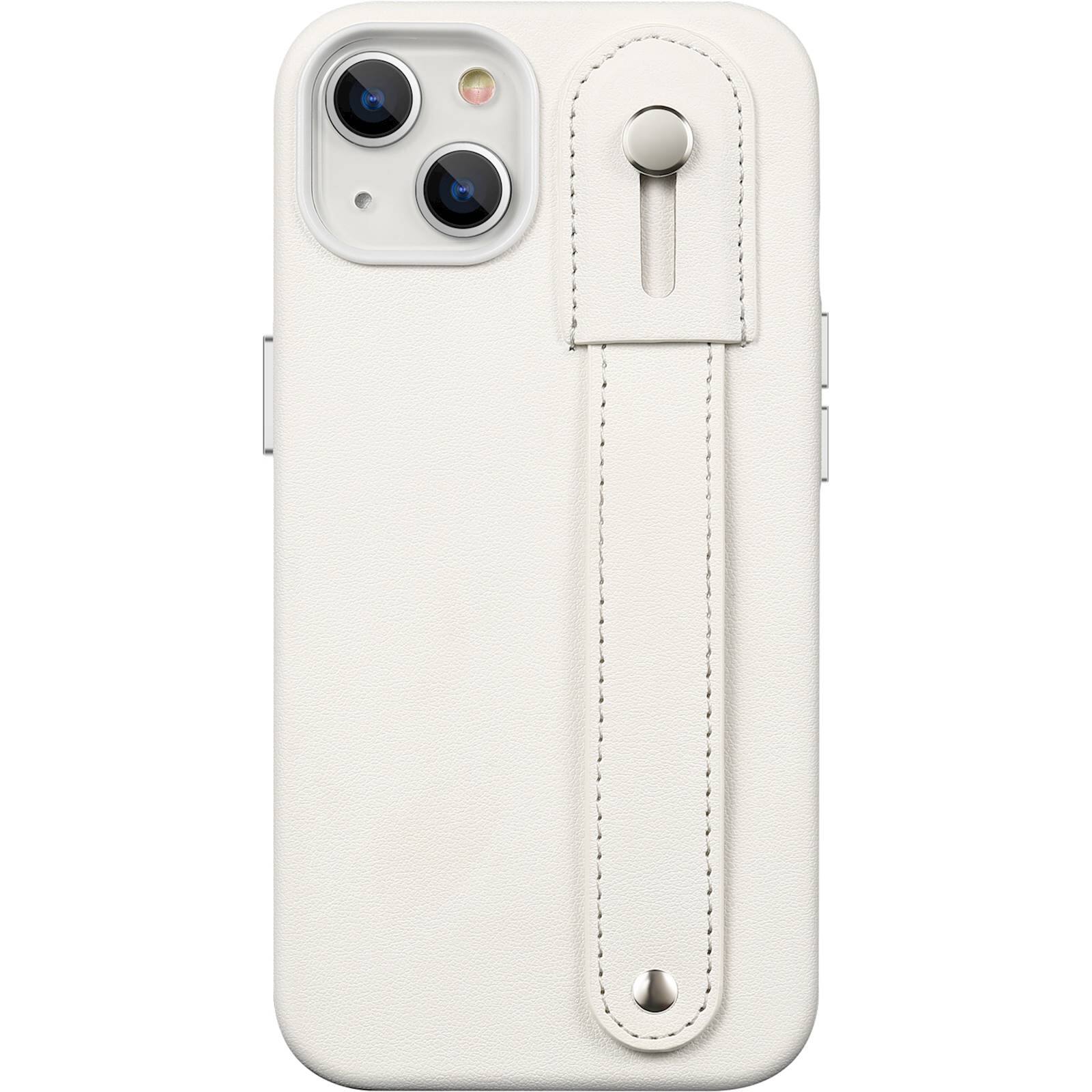 Front. SaharaCase - FingerGrip Series Case with Strap for Apple iPhone 13 mini - White.
