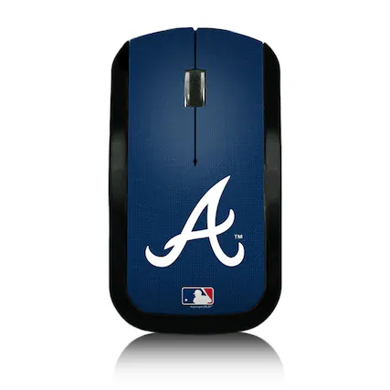 Front. Keyscaper - Atlanta Braves Team Logo Wireless Mouse - Multicolor.